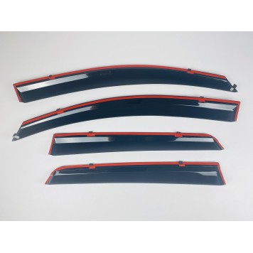 Дефлекторы окон Nissan Qashqai I 2006-2014 с нерж. хром полоской-6